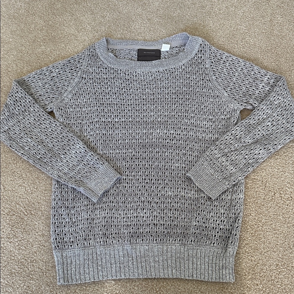 Guinevere (Anthropologie) Light Gray Textured Sweater